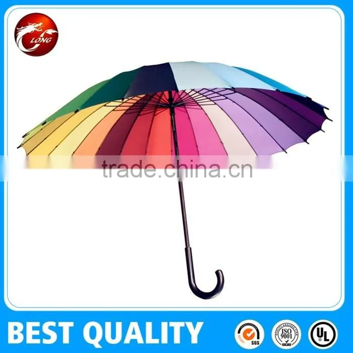 promotional rainbow golf umbrella.auto open straight umbrella