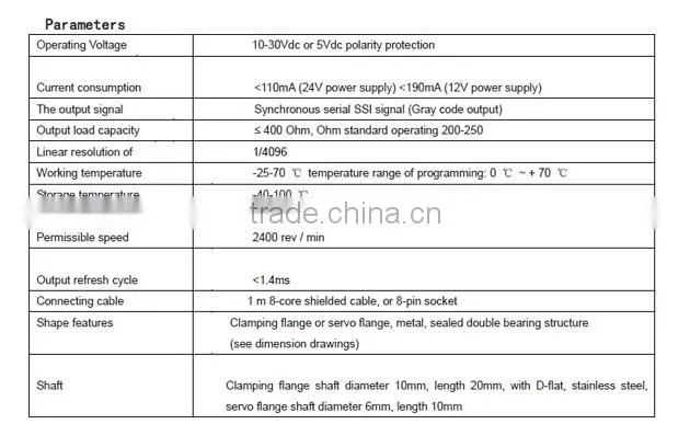 YUMO ASC5810G58mm 10mm 10 bit SSI 5V 24V IP56 Custom made SSI encoder manufacturers absolute rotary encoder