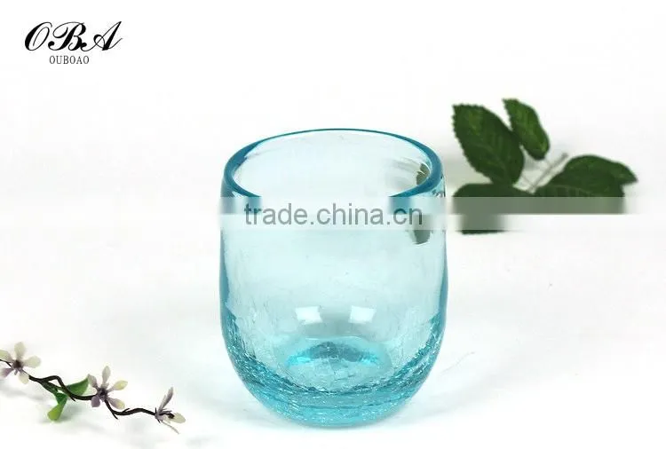 European creative arts small glass cup vase / Handmade Ice crack technology glass flower vase for home decorative