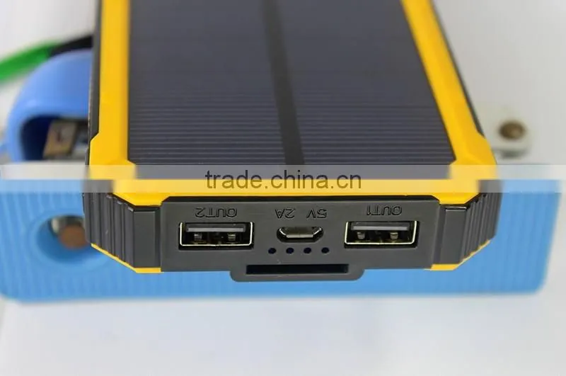 Hot sale waterproof cheap solar mobile phone charger 12000mah
