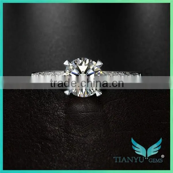 925 Sliver Finger Ring Lady's 1 Carat Moissaniet Ring Wedding Ring gems Jewelry