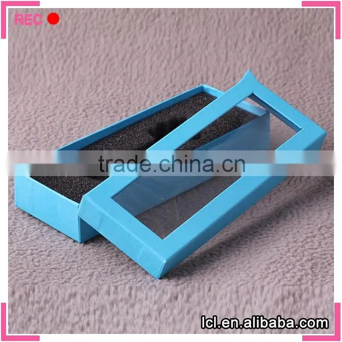 Jewelry paper box with pvc window, for necklace paper box with lid