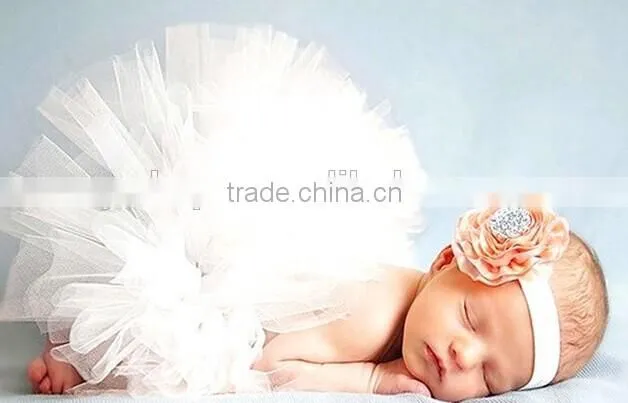 Baby tutu dress matched boutique headband baby photography props designed for newborn baby