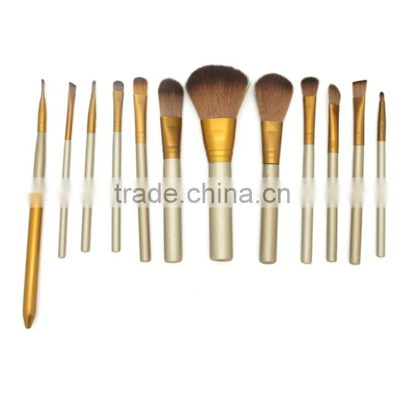 Professional naked 3 brush wooden handle cosmetic brush set
