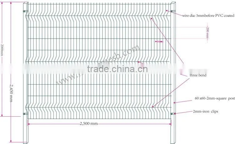 folding welded barrier fence with barbed wire
