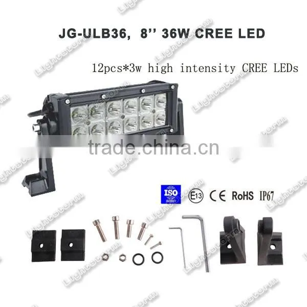 HOT SALE!Waterproof 3W Cree LED 8" light bar,cree 36w truck roof off road tractor light bar