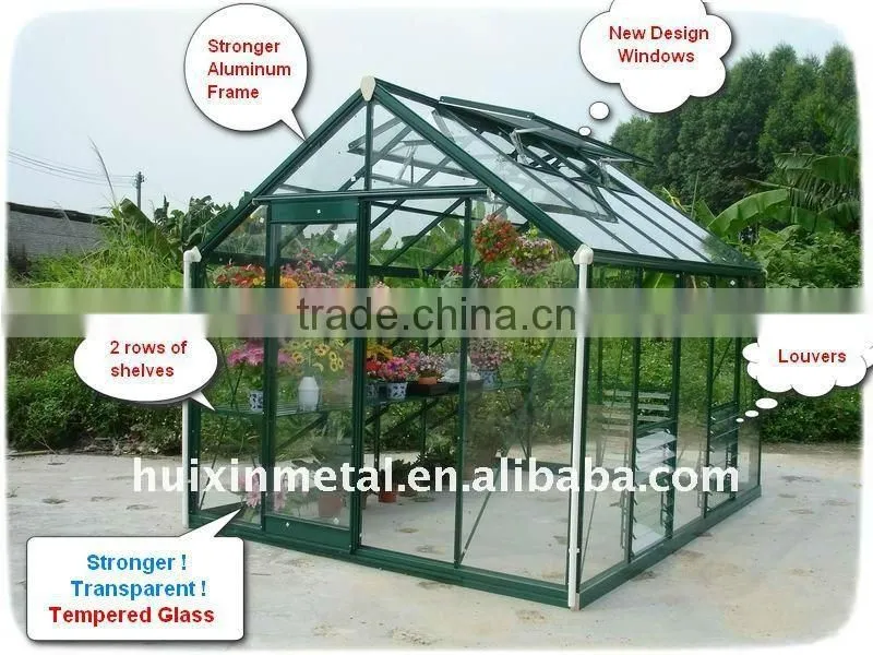 High quality glass green house for your garden HX98 Series