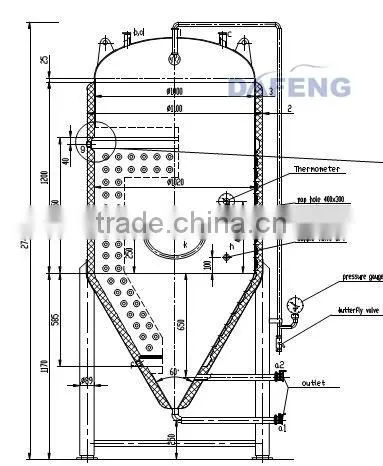 Stainless steel dimple jacket conical beer fermentation tank