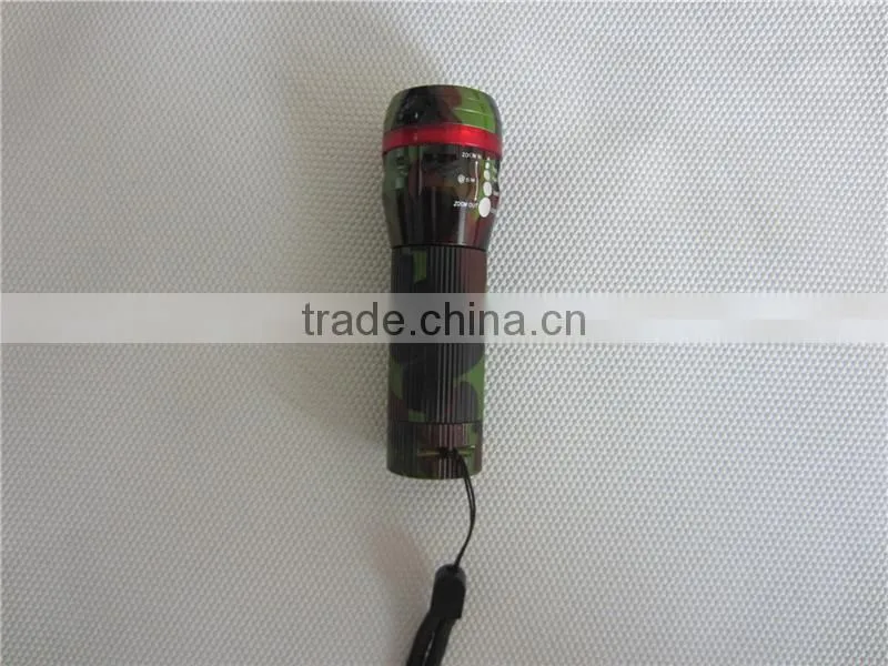 3 Different Modes Camouflage Pattern Emergency Torch Light With