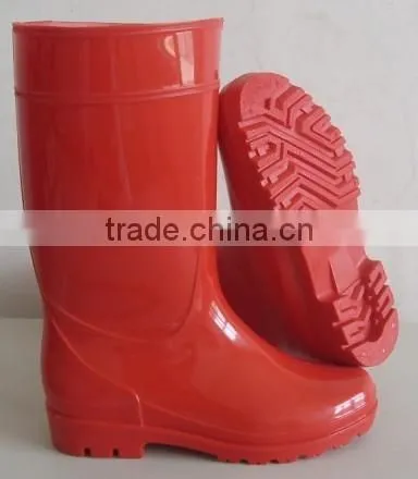 Ladies gumboots with custom printing pvc rain boots