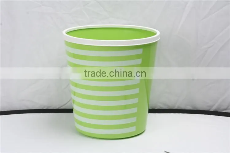 Plastic Printing Wastebasket Trash Can Containers 12L
