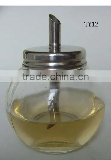 glass cooking oil used container with spout
