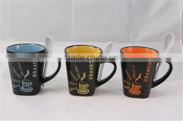 Nespresso cup ceramic spooner coffee mug with spoon in handle