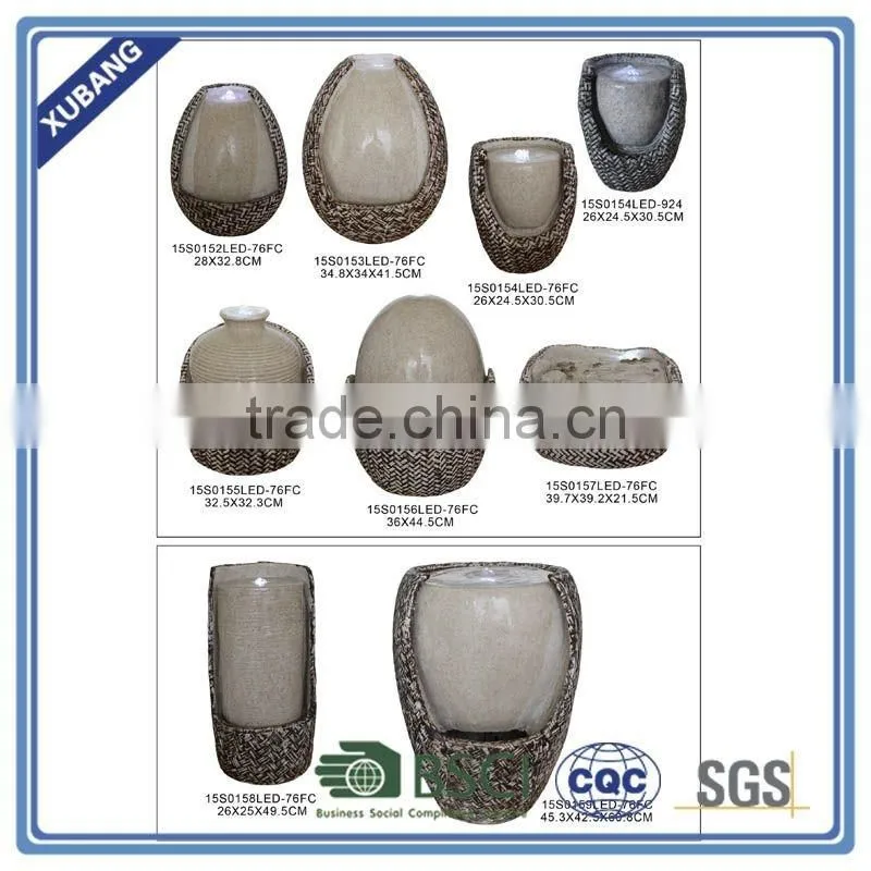 Rattan water feature for home decoration modern stone fountain