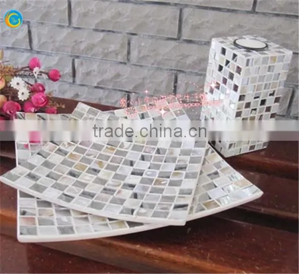 Exquisite Handmade Mosaic Crackle Glass Plate