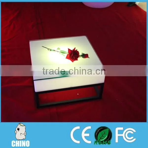 Indoor furniture small coffee table led lounge table