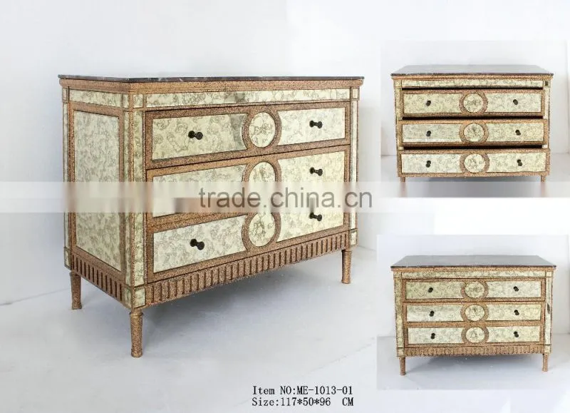 3 drawers living room furniture solid wood cabinet