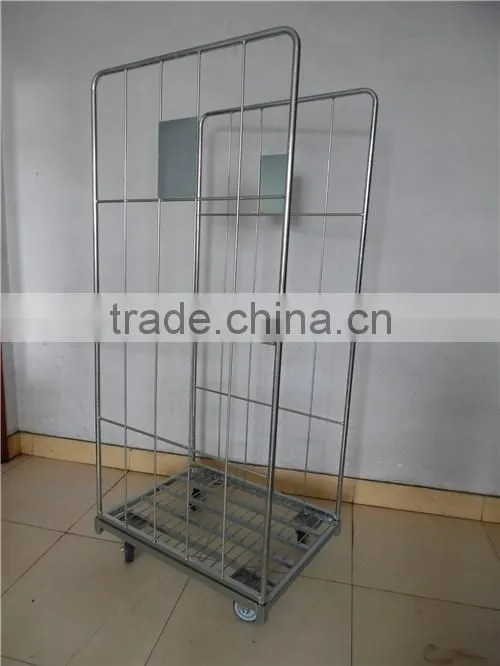 2016 new products of high quality supermarket foldable heavy duty metal mesh roll container