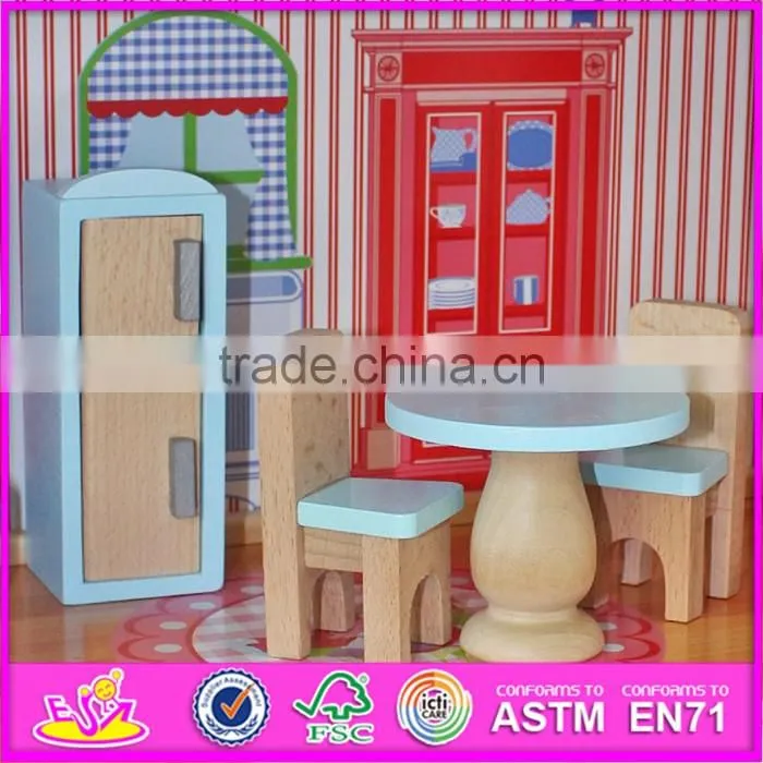 2017 New products lovely children wooden dollhouse kits W06A100