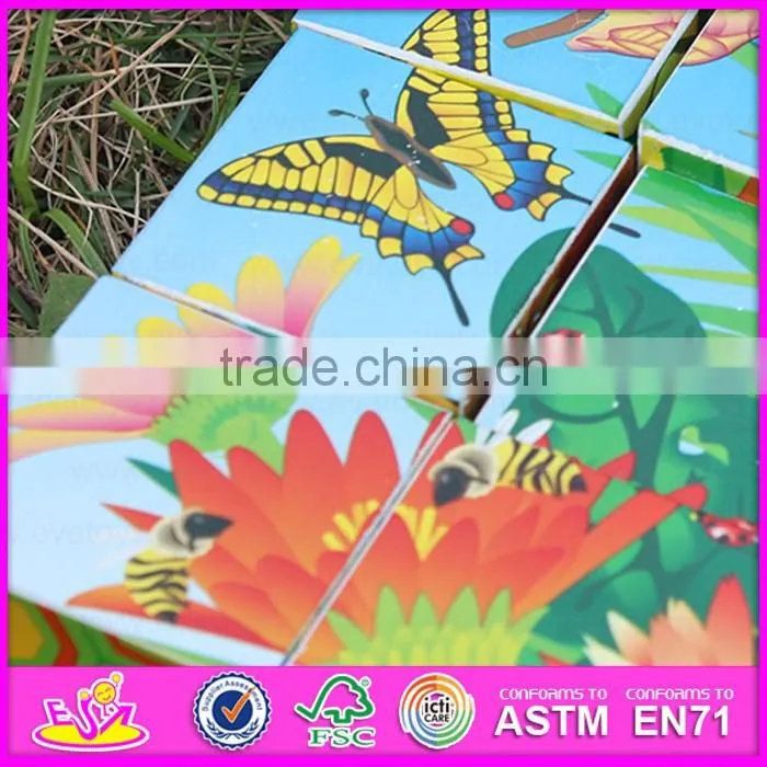 2016 top fashion baby wooden toy puzzle,best sale kids wooden toy puzzle W14F045-A20