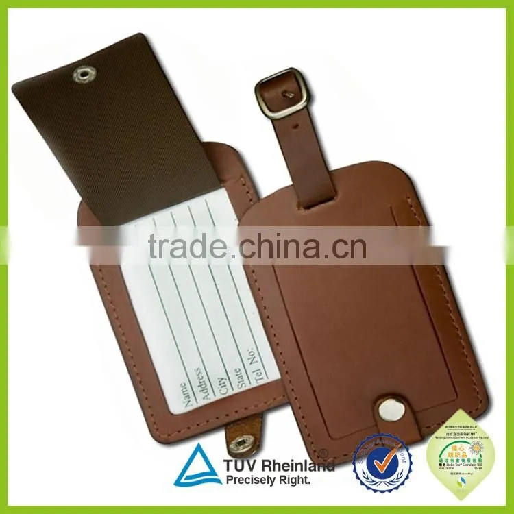 Personalised leather promotion item 2015 custom logo luggage tags