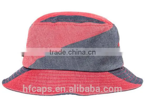 Custom 2015 New Design Colorful Denim Bucket Hat