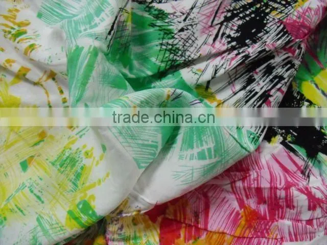 hot sales colourful fresh viscose/rayon woven fabric various printed for ladies dress, 100% spun rayon printed fabric
