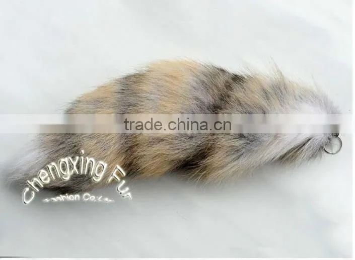 CX-R-21 Natural Color Real Fox Fur Cute Key Chain