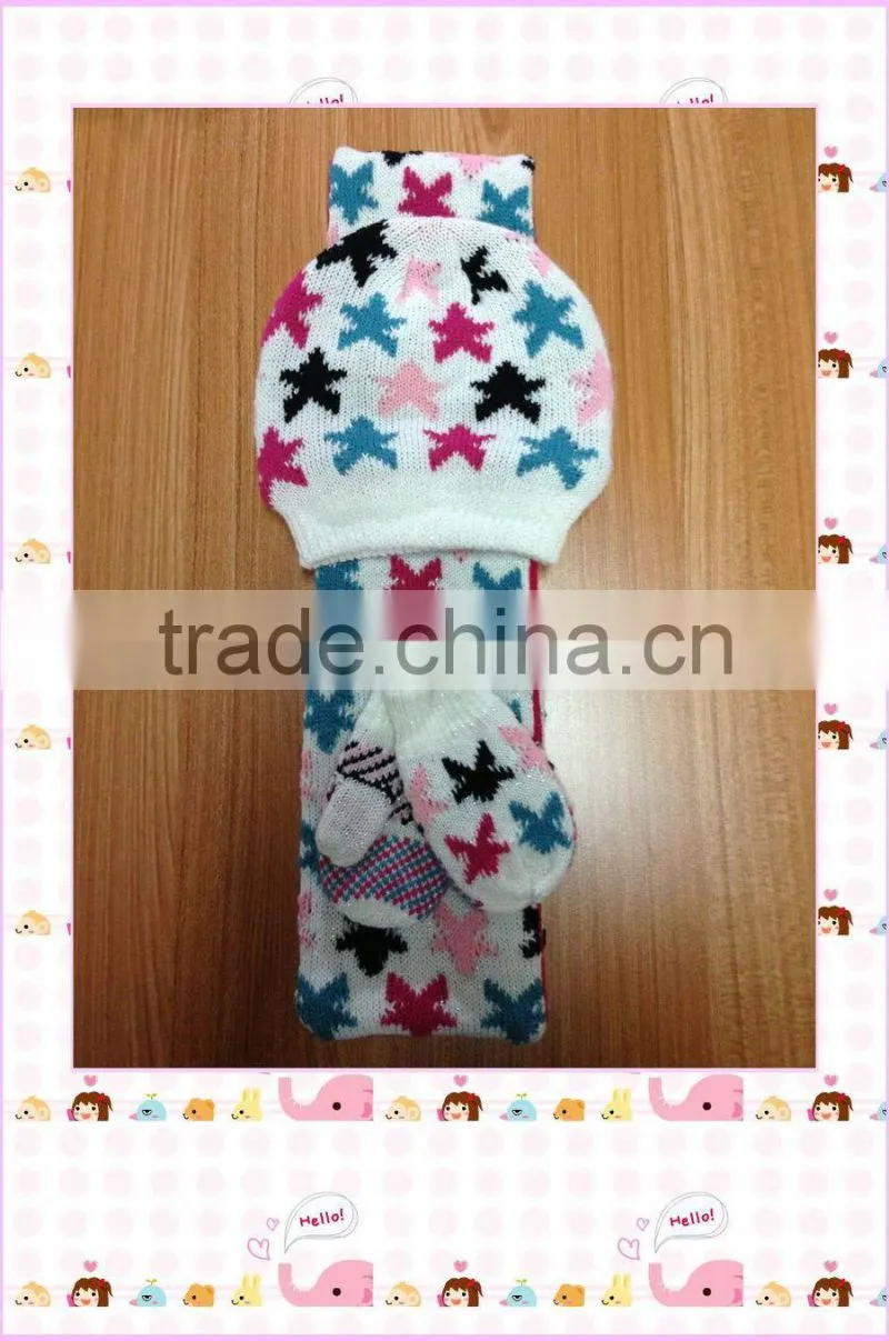 winter 3 knitted scarf hat glove sets