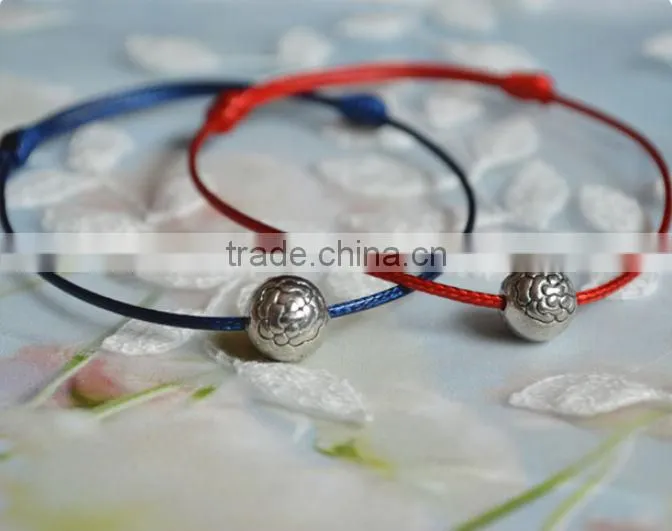 DIY Tibetan silver rose flower lovers best beeswax hand rope