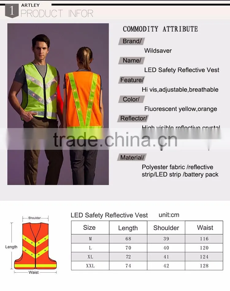 Hi Security LED Worker Construction Safety Vest
