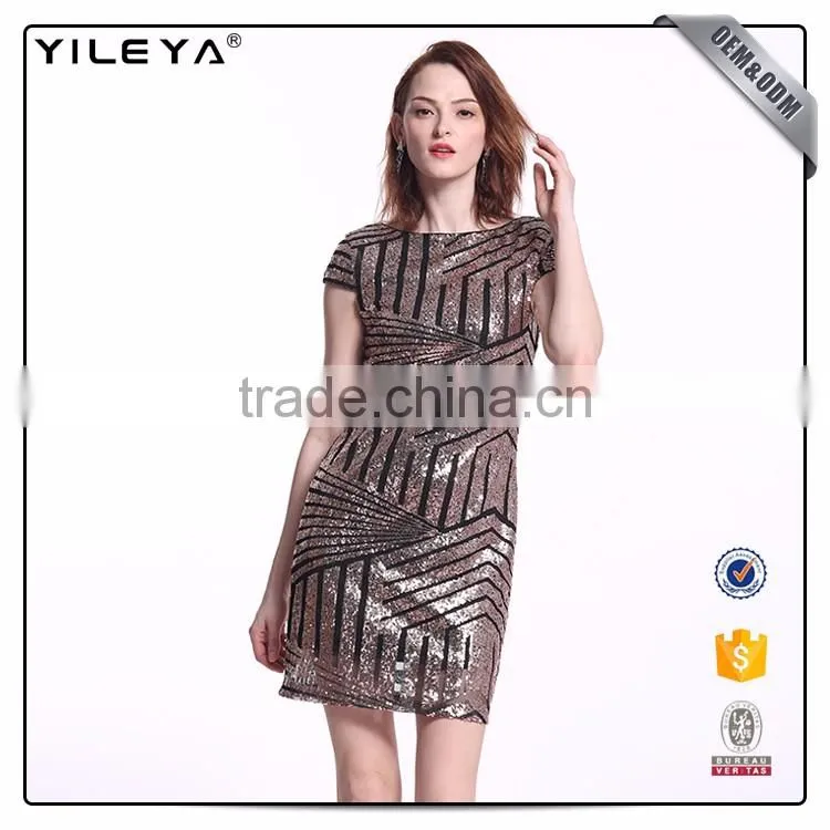 Oem&Odm Service Dotted Line Deep V Behind Women Stylish Dress