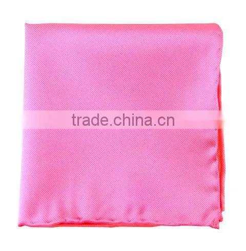 silk twill solid pink pocket squares