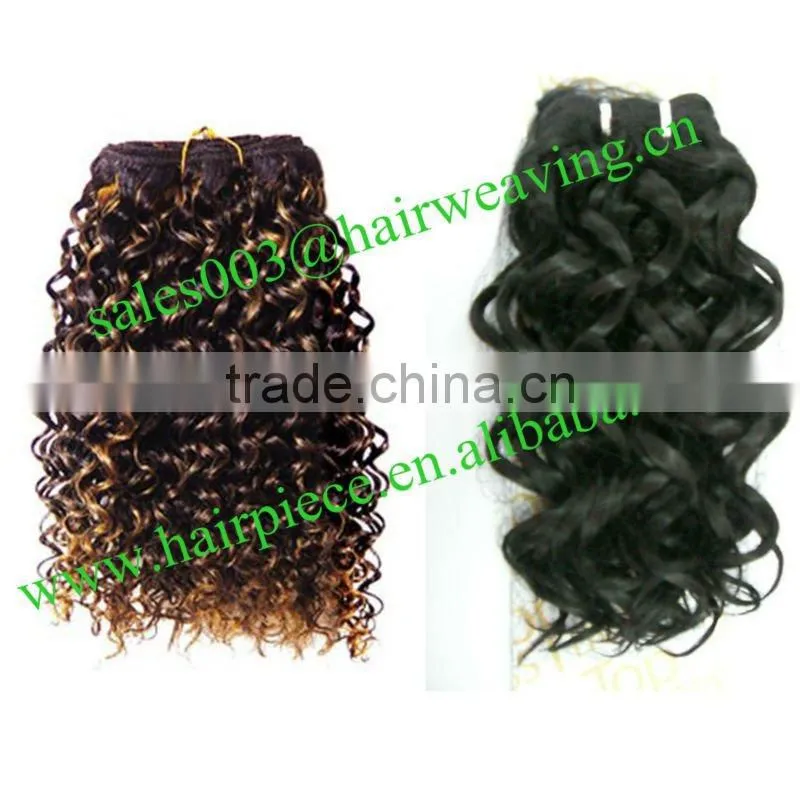 wholesale curly weft hair extensions/human hair weave