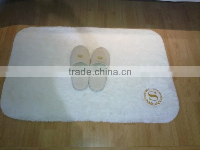 Luxury cotton star hotel bath rug and slipper