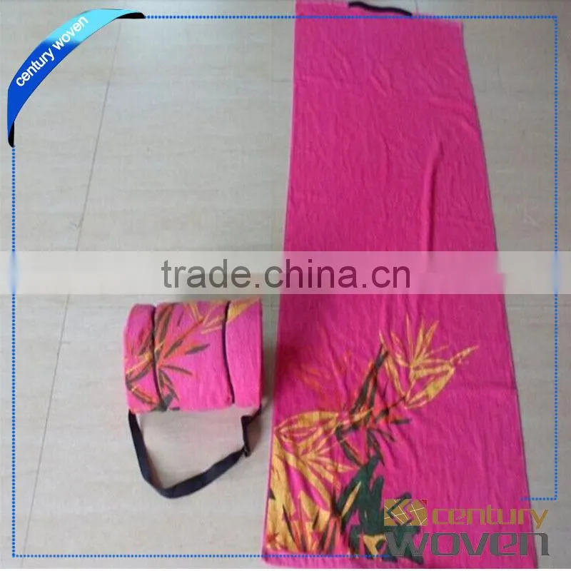 Waterproof yarn-dyed beach towel bag with towel pillow sets