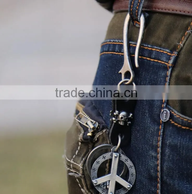 Mens Leather Belt Key Chain/ Key Ring Holder