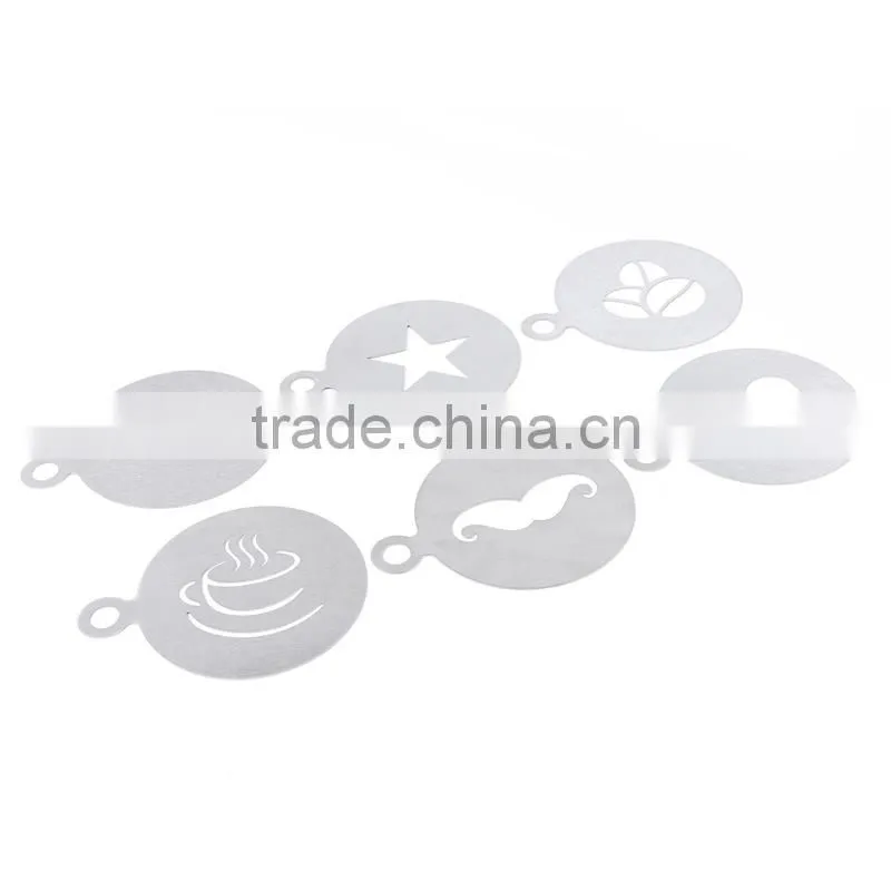 Hot selling 6 different model coffee stencil template for decoration