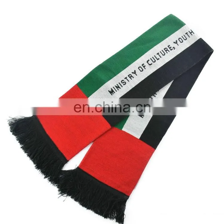 SC-0030 Acrylic soccer scarf custom print knitted jacquard Italy football fan scarf