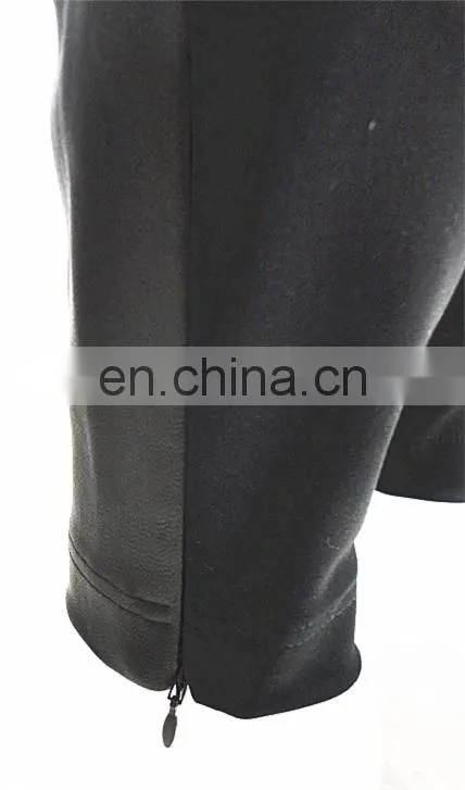 wholesale stretch knit panel leather legging stretch pants