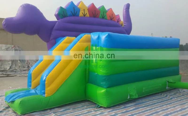 Amazing purple dinosaur inflatable bouncer house, baby door bouncer for amusement