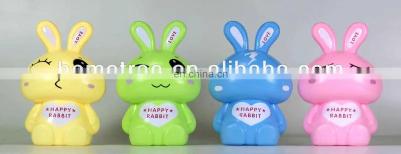 novelty plastic happy rabbit cool coin bank