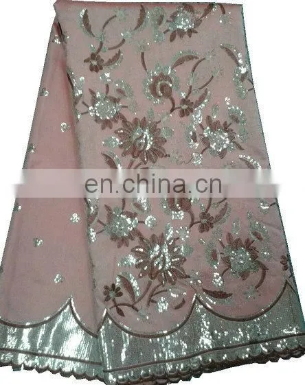 sequin flower george lace silk fabric(PG14017) liturgical lace fabric