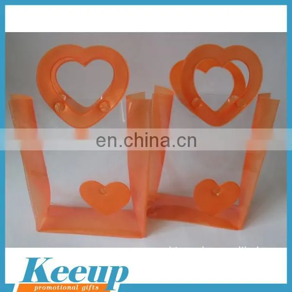 Cheap clear pvc plastic bag with snap button for promotion