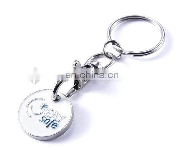 2017 Promotion car logo metal keyring coin, cheaper trolley coin keychain