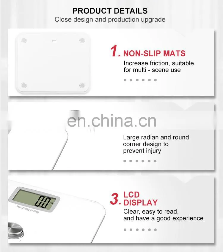 Digital Body Weight Bathroom Scale Hotel LCD Scales Battery Free