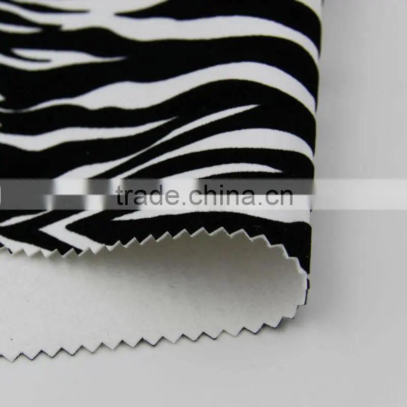 PU leather printed fabric flocking fabric for sofa zebra-stripe
