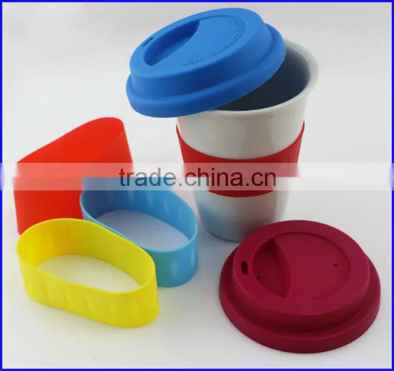 Custom Ceramic Travel Mug with Silicone Handle