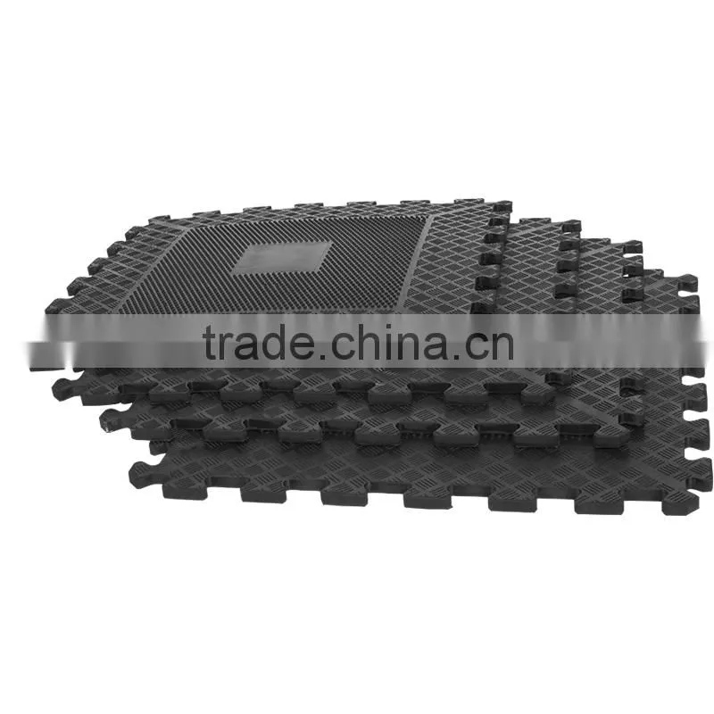 4 Piece Rubber Interlocking Floor Mat Set