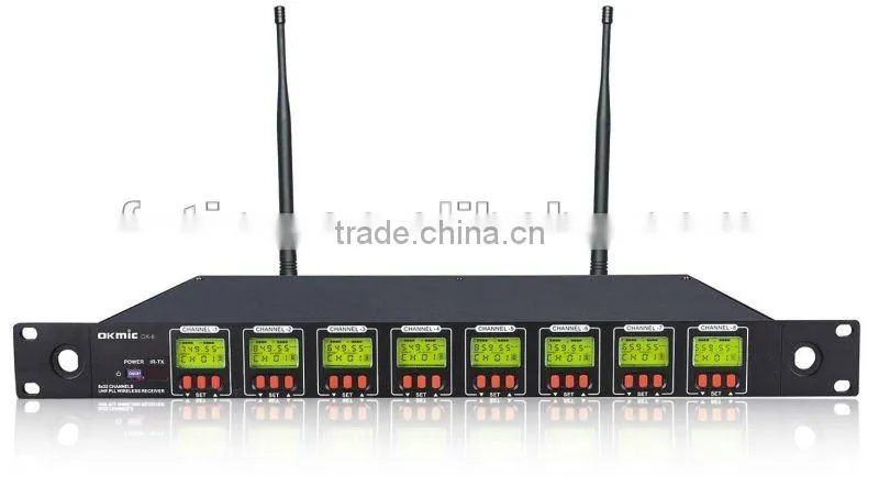 OK-8 UHF/PLL 8 Channel wirelesss microphone